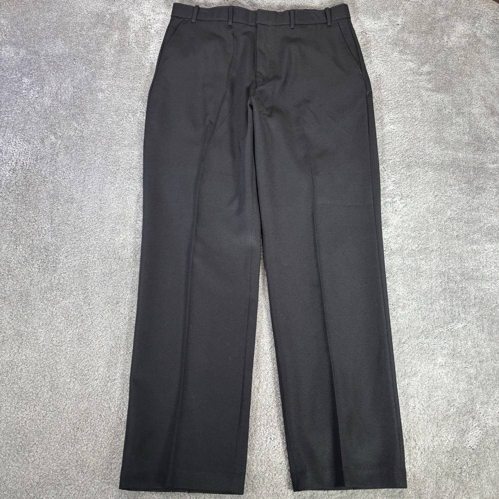 Vintage Levis Action Slacks Mens 36x34 Black Dacron Polyester Dress Pants‎ 90s